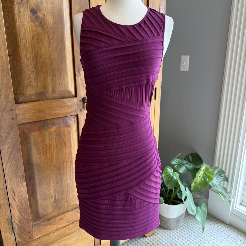 Calvin Klein Purple Bandage Bodycon Dress Size 4